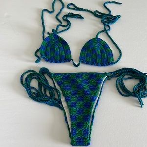 Memorial Day BLUE/GREEN CHECK BIKINI SET